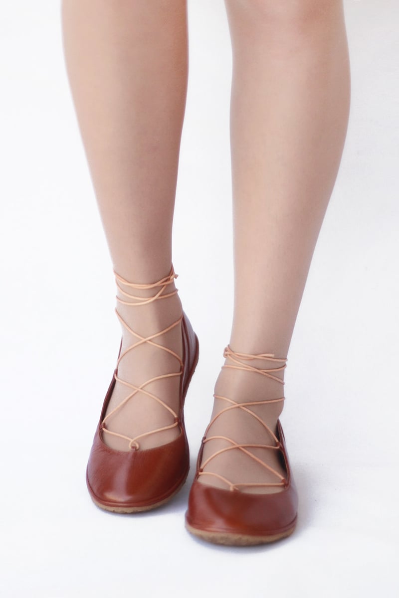 brown flat leather shoes
