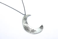 Image 2 of large crescent moon necklace . sterling silver by peacesofindigo
