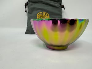 Image of  Rainbow Porcelain Teacup Bowl Golden Lotus Center - Free Shipping 