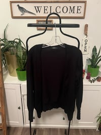 Image 1 of Black button sleeve cardigan 