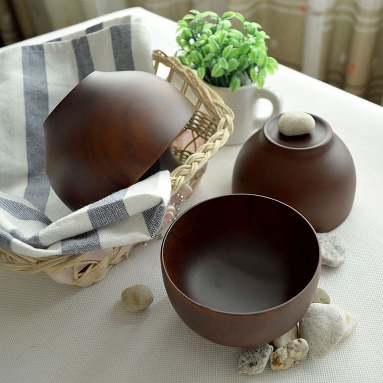 Image of 3 Piece Wooden Bowl Set