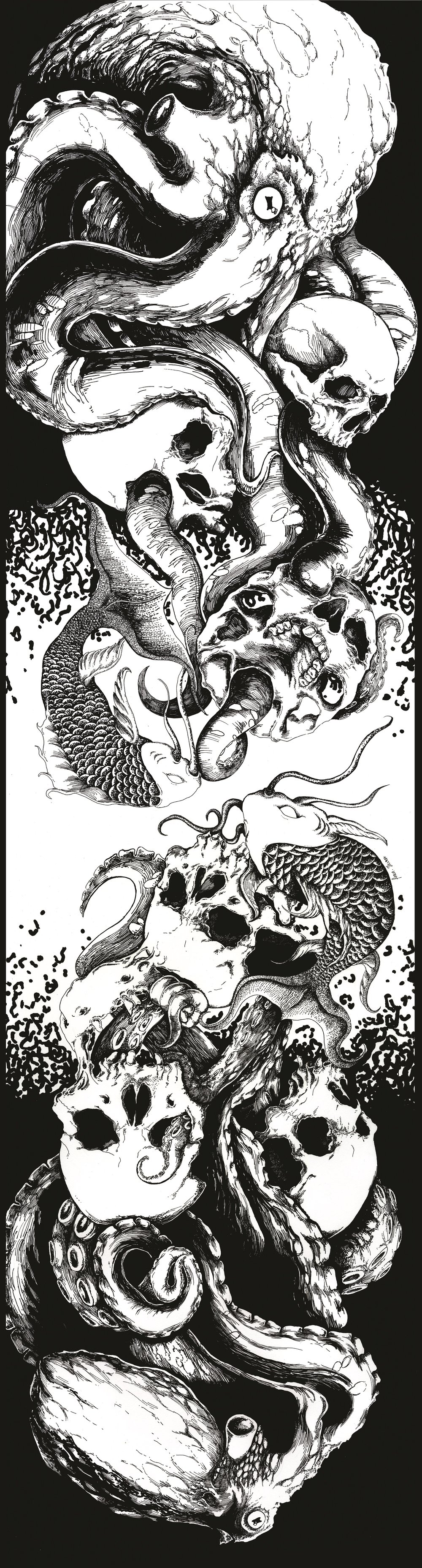 Image of Koi and Skull Limited print