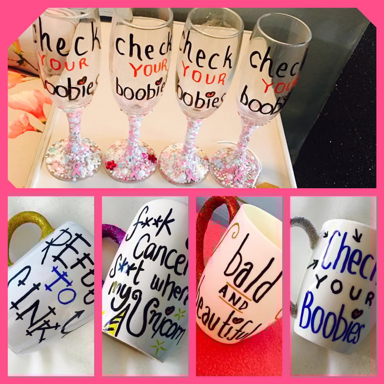 Image of Champagne flutes, mugs, wine glasses