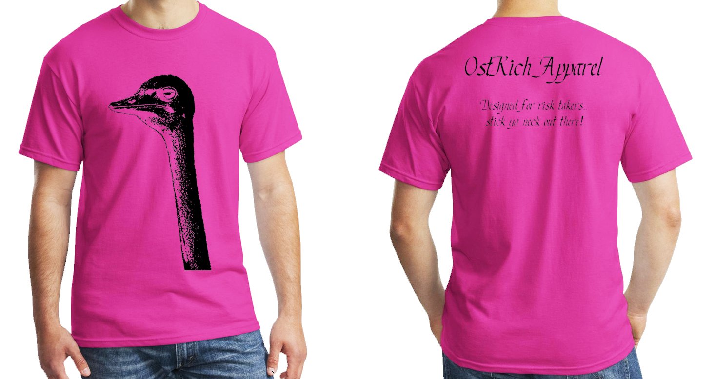 Image of Basic OstRich Tee - Pink/Black