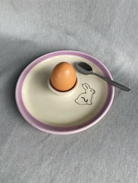 Image 5 of Rabbit Decorated Egg Plate PINK 