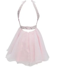 Image 2 of Lovely Chiffon Halter Backless Short Prom Dresses, Cute Homecoming Dresses
