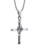 Image 3 of “Saved” Rose Cross Pendant & Chain 