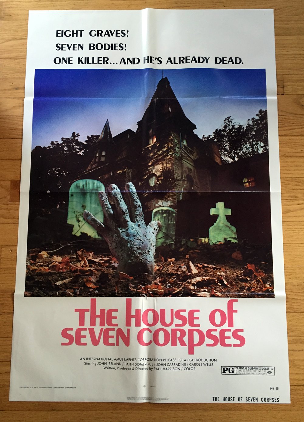 1974 THE HOUSE OF SEVEN CORPSES Original U.S. One Sheet Movie Poster