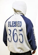 Image 3 of Blessed 365 Hooded Sweatshirt - Oxford/Navy Blue