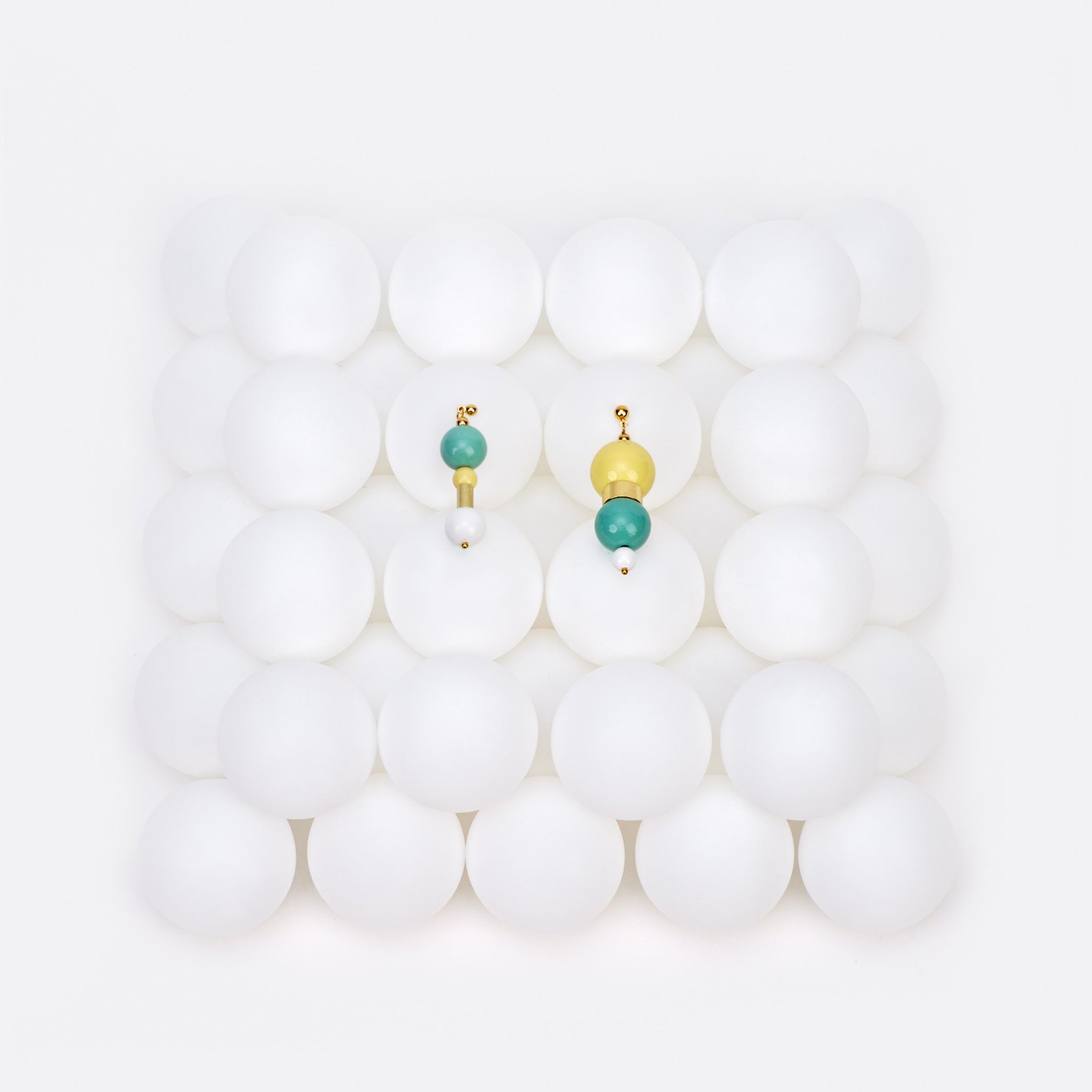 Image of Lemon mint bubble gum earrings
