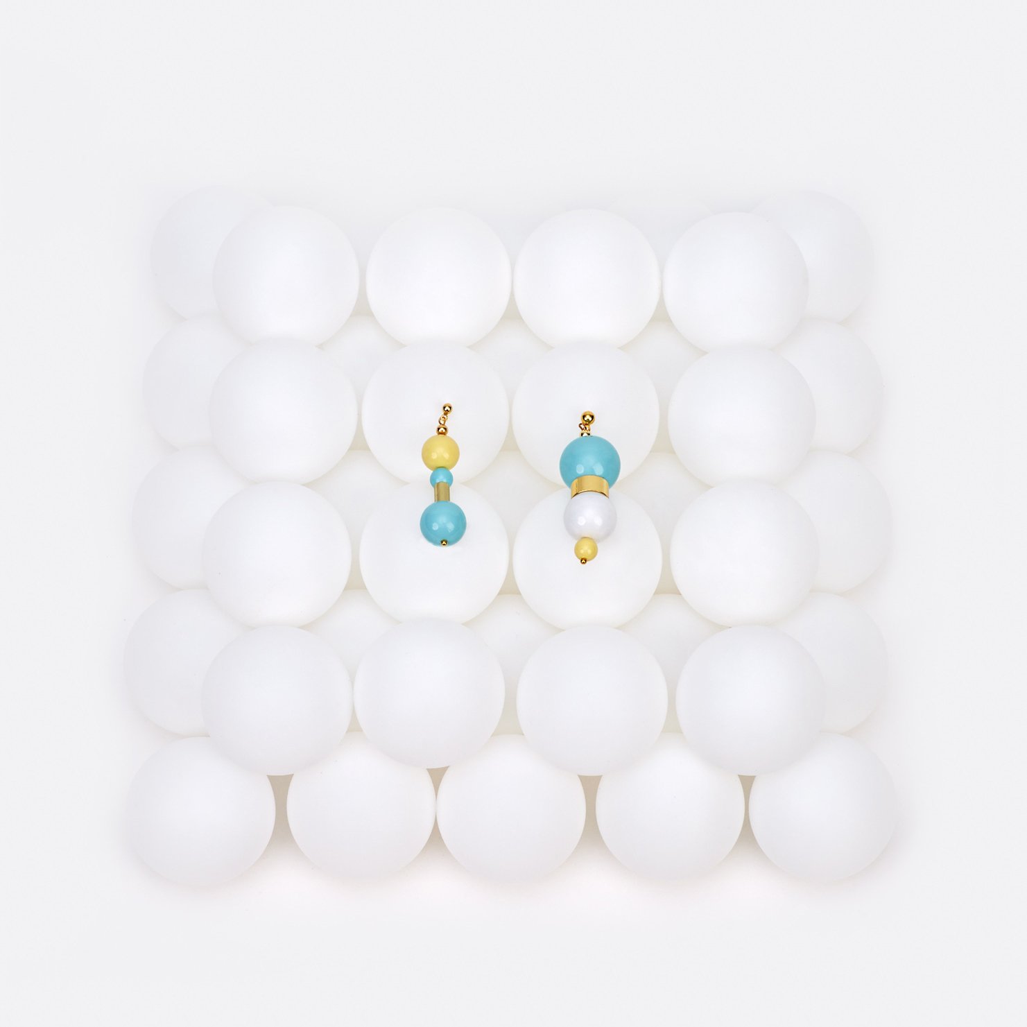 Image of Ice blue lemon bubble gum earrings