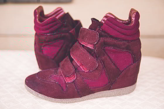 Image of Maroon Women's Wedge Sneakers
