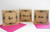 Image 2 of petites cartes ☙folia☙ 'hello' 'merci' ou 'love'