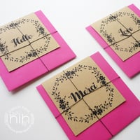 Image 1 of petites cartes ☙folia☙ 'hello' 'merci' ou 'love'