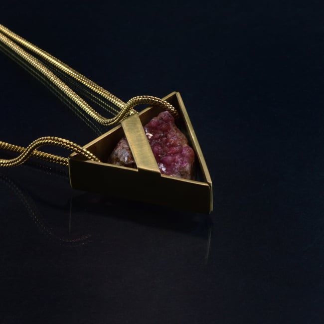 AMOUR-PROPRE necklace // Cobaltian Calcite crystal