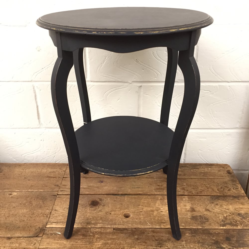 Image of NAVY & GOLD ROUND SIDE TABLE