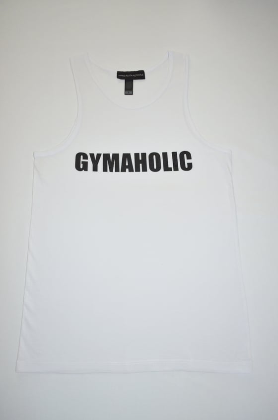 Image of Gymaholic Mens Gym Singlet (White)