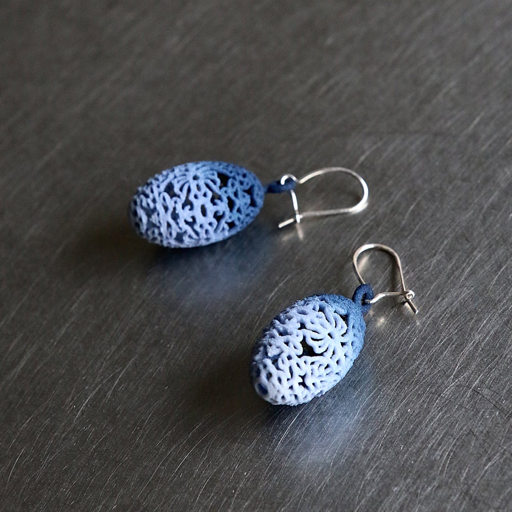 Image of 3D printed earrings OVAL.floral 