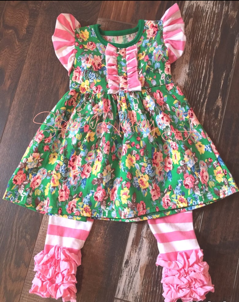 Image of "Charlotte" flutter dress with icing capris