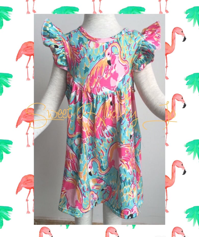 Image of "Lilly" flamingo flutter Dress