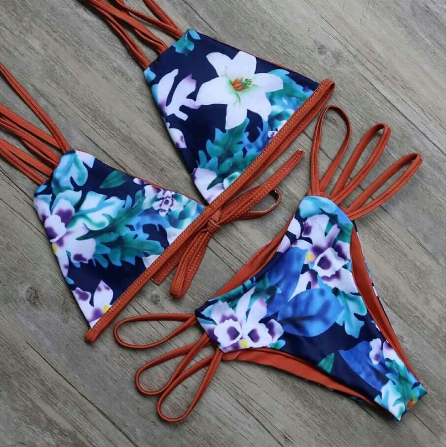 Image of SYNS BROWN N BLUE REVERSIBLE KINI