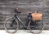 Image 1 of Waxed canvas pannier bicycle bag bike accessories