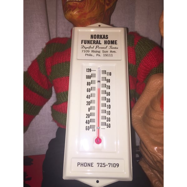 Image of Vintage funeral home thermometer