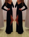 Elegant Black Spandex Long Sleeves Prom Gowns, Black Formal Dresses