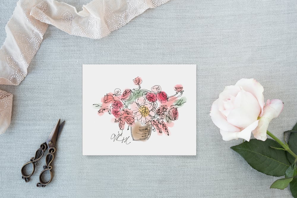 Image of Coral Charm Bouquet Art Print