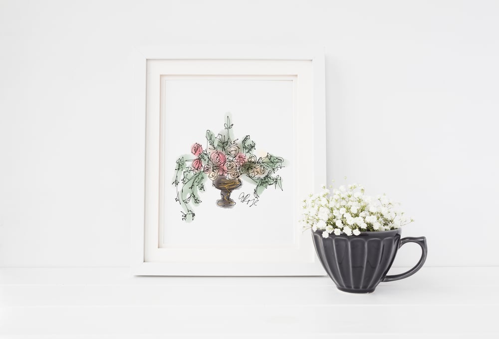 Image of Garden Rose Bouquet Art Print