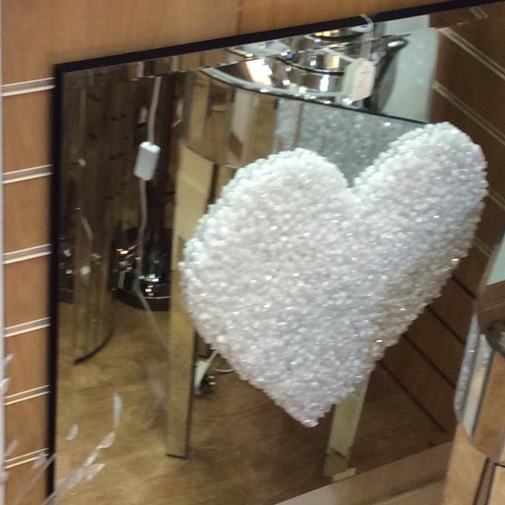 Image of Crushed crystal heart mirror