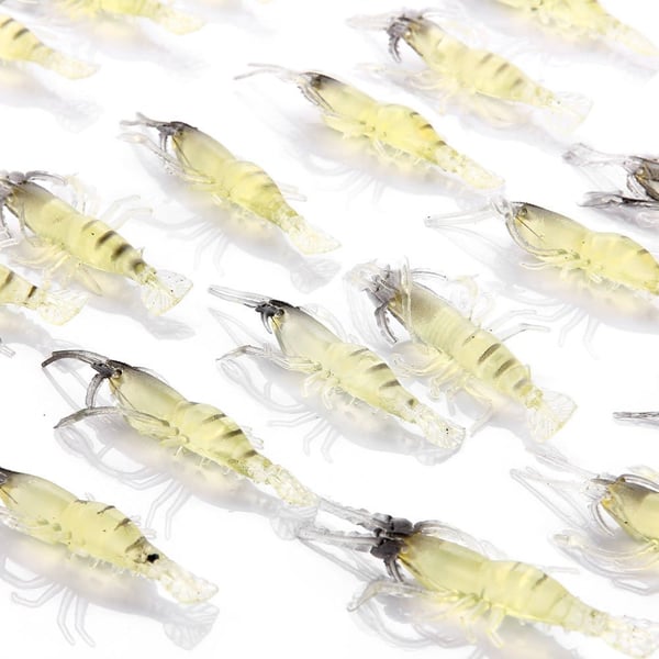 Image of Masione 20PCS Soft Shrimp Fishing Lure Baits Gear for Bream Bass Flathead Whiting Snapper