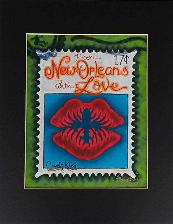 Image of From New Orleans with Love ~Creole Kiss, 11x14 (green)