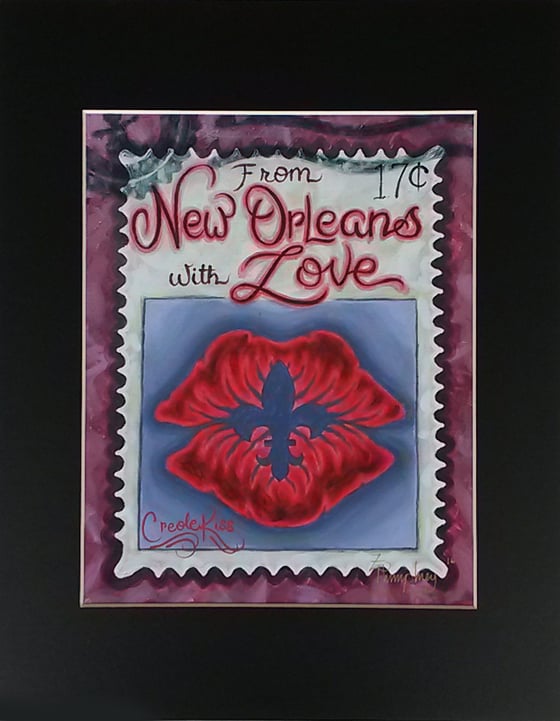 Image of From New Orleans with Love ~Creole Kiss, 11x14 (Magenta)