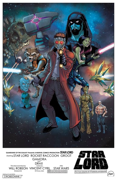 Image of Star Lord Star Wars Parody Print
