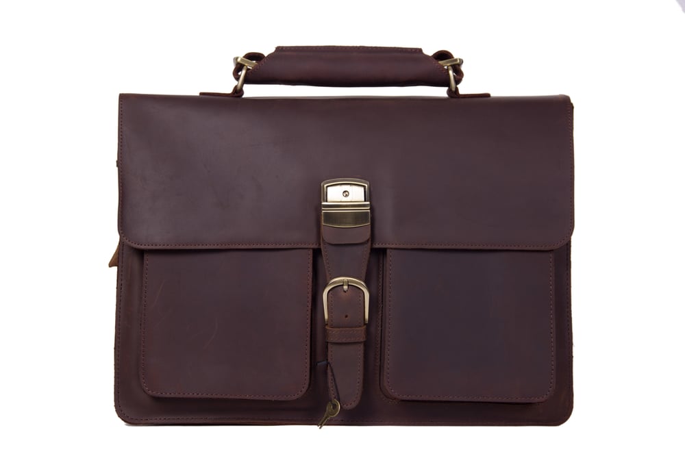 Image of Handmade Vintage Leather Briefcase Men Messenger Bag Laptop Bag 1031