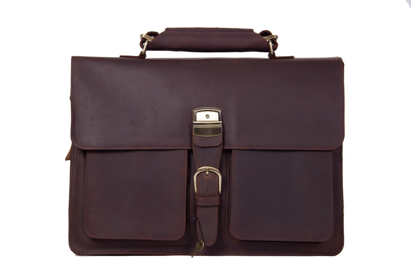 Handmade Vintage Leather Briefcase Men Messenger Bag Laptop Bag 1031 ...