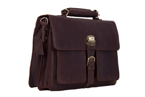 Image of Handmade Vintage Leather Briefcase Men Messenger Bag Laptop Bag 1031