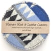 Wool & Leather Coasters - Blue/Grey