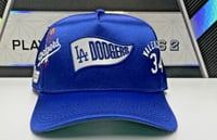 Image 1 of Dodgers Mitchell & Ness x Topps x Lids snapback hat Fernando Valenzuela edition.