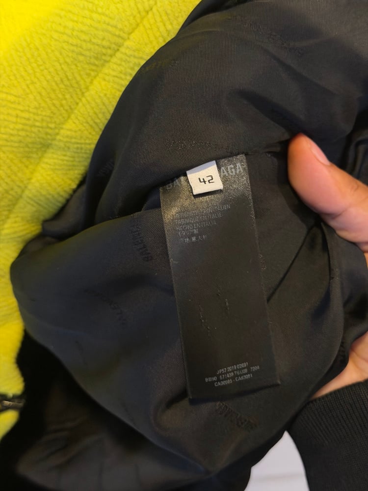 Image of Balenciaga Yellow Fluo Wool Logo Zip Up