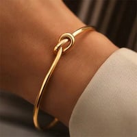 Image 2 of 2024 New Vintage 18K Gold Plated Stainless Steel Chain Bracelet for Women Men Couple Fashion Jewelry