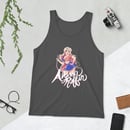 Image 3 of Patriotic Girl Unisex Tank Top - White Outline