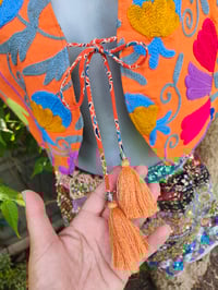 Image 7 of New York Embroidered Waistcoat Top orange with blue 6-12