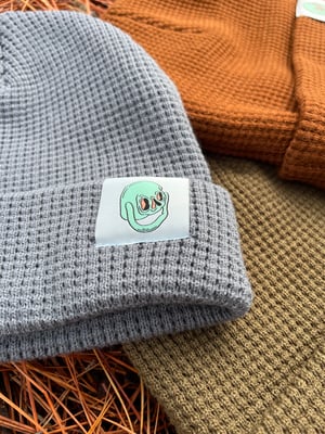 Image of Skull Logo Waffle Knit Beanie