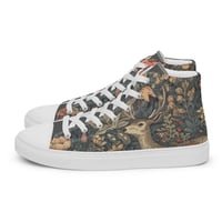 Image 17 of Boho Nature Cottagecore Inspired Deer In a Forest Women’s high top canvas shoes