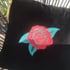 Black Velvet Red Rose Cushion Cover Image 3