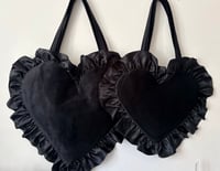 Image 3 of Midnight Velvet Heart Ruffle Bag 🖤
