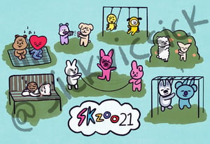 Skzoo21 at the Park - BT21 x Skzoo Print