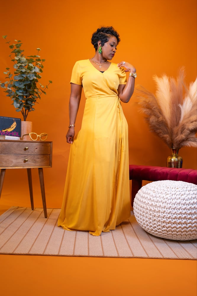 Image of V-Neck Wrap Dress